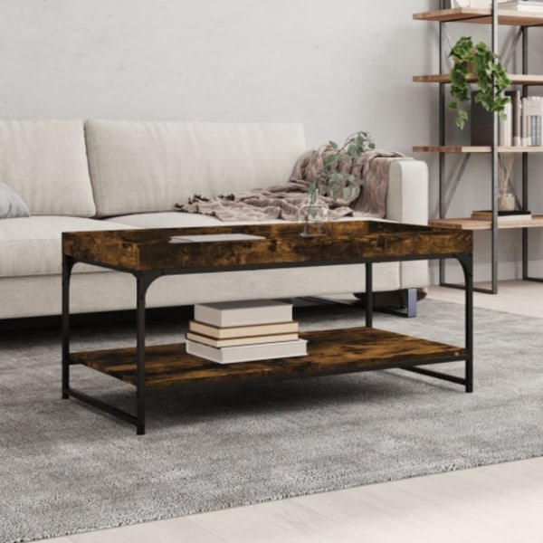 Soffbord rökfärgad ek 100x49x45 cm konstruerat trä