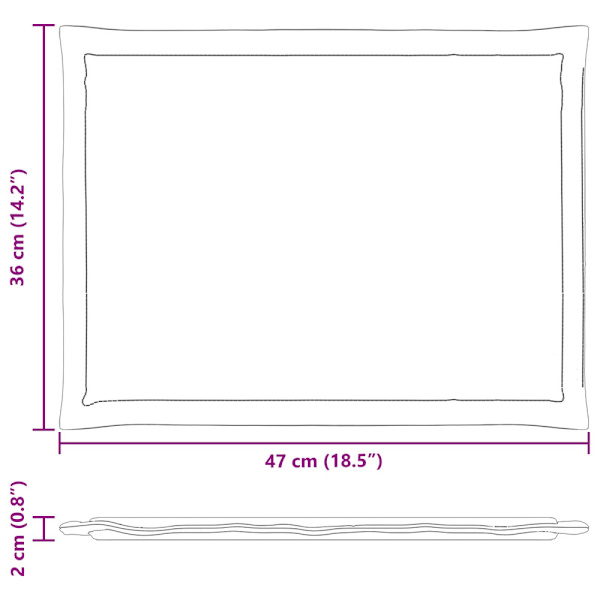 Sittkuddar 2 pcs Ljusgrå 47 x 36 x 2 cm Polyester