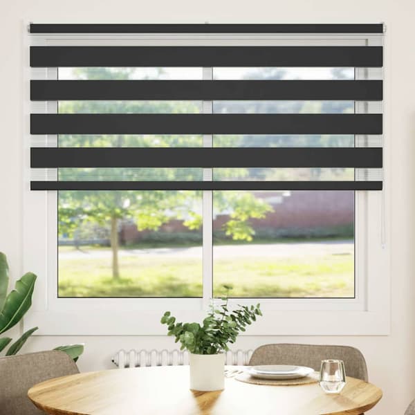 Rullgardin zebra svart 165x150 cm tyg bredd 160,9cm polyester