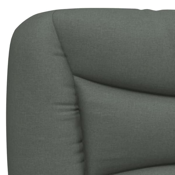 Bed Frame without Mattress "Hvar" Dark Grey 200x200 cm Fabric
