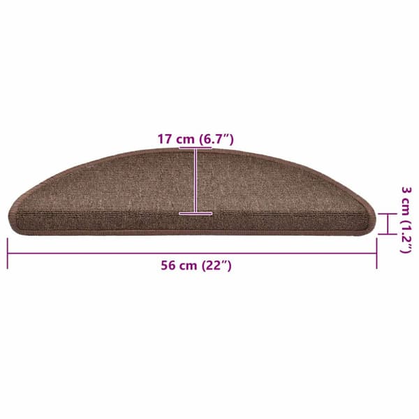 Trappmattor 20 st 56x17x3 cm kaffebruna halvrunda