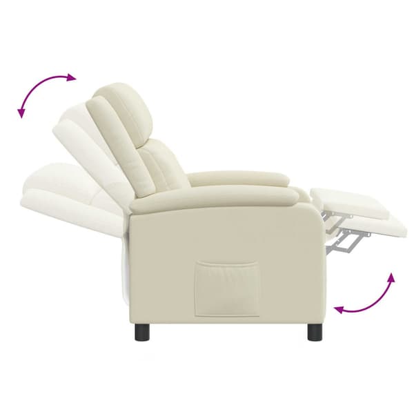 Recliner Gräddvit Konstläder
