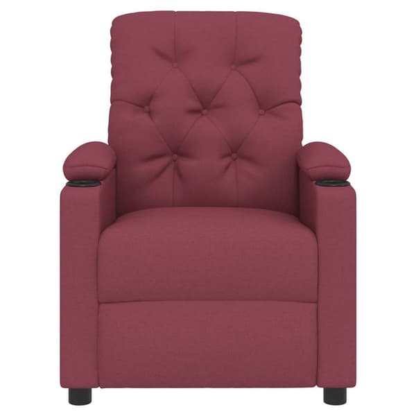 Reclinerfåtölj vinröd tyg