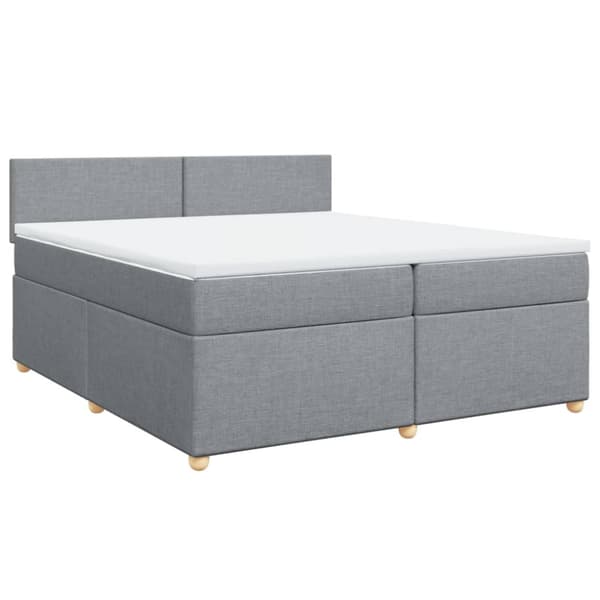 Ramsäng med madrass ljusgrå 200x200 cm tyg