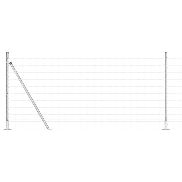Stängsel med stolpe Silver 1 x 10 m Stål