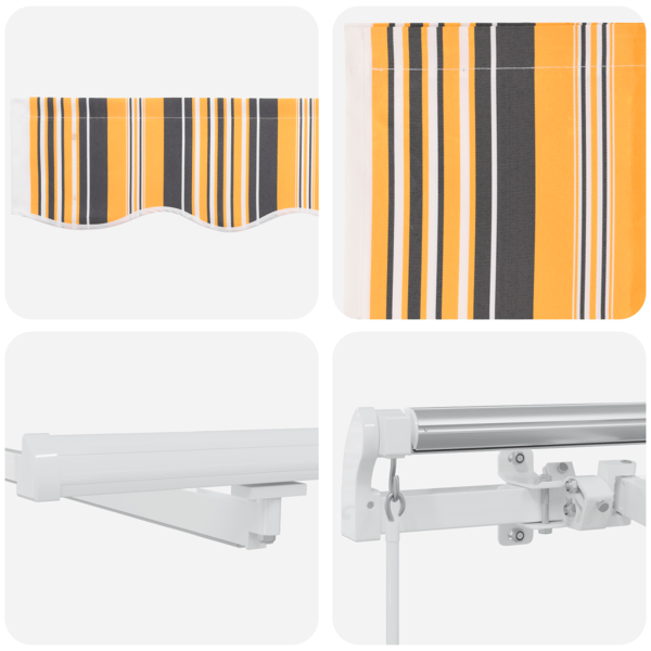 Utfällbar markis Flerfärgsdesign 450 × 300 cm Tyger och Stål
