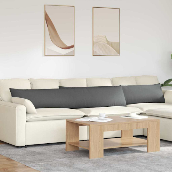 Sofakuddar 2 pcs Mörkgrå 200 x 40 cm tyg