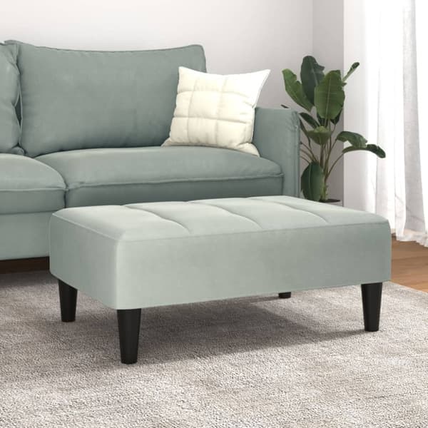 Fotpall Ljusgrå 77x55x31 cm sammet