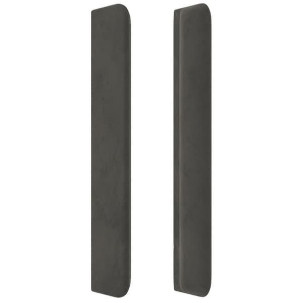 Sänggavel LED mörkgrå 163x16x118/128 cm sammet