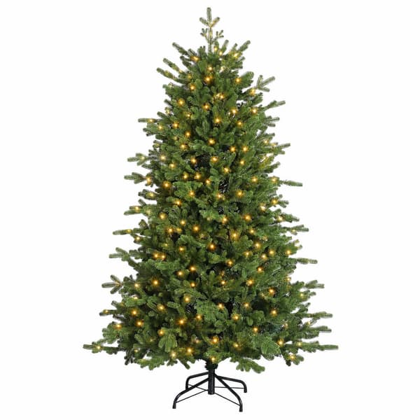 Plast Hingad Julgran 150 cm 150 LED-lampor Varmvit PE & PVC