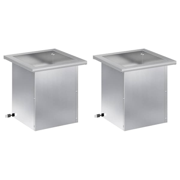 Odlingslåda med LED 2 st Silver 30 x 30 x 30 cm