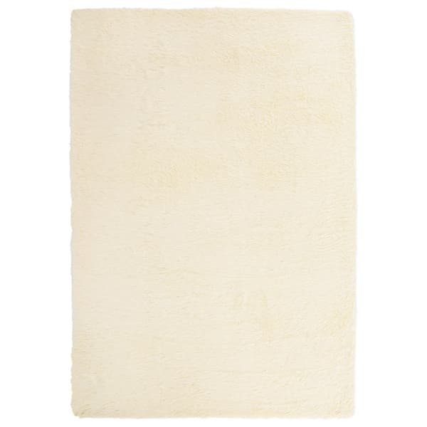 Ryamatta med lång lugg NAVARRA gräddvit 160x230 cm polyester