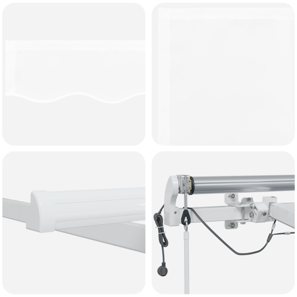 Utfällbar markis Vit 500 × 350 cm Polyester och metall