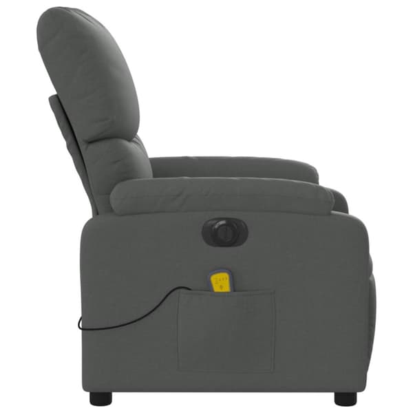 Elektrisk massagefåtölj mörkgrå tyg