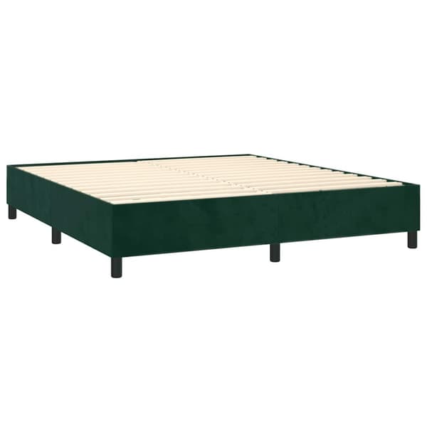 Ramsäng med madrass mörkgrön 200x200 cm sammet