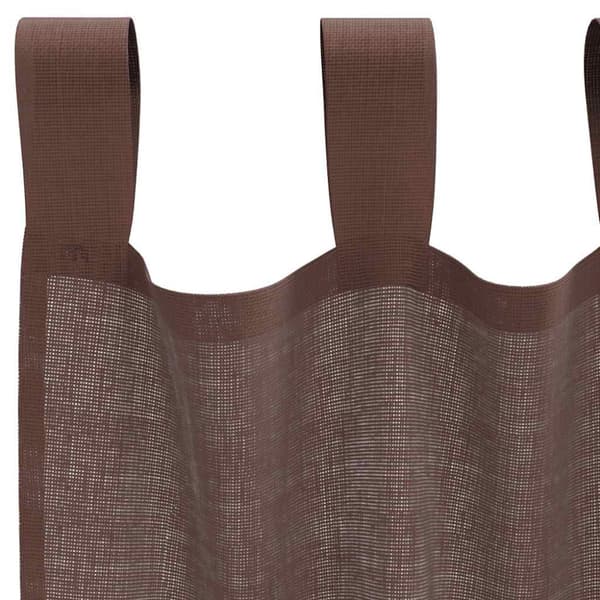 Voile gardiner med stångfickor 2 st bruna
