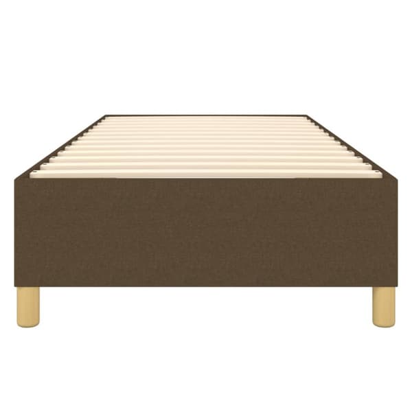 Boxspring-sängram mörkbrun 100x200 cm tyg