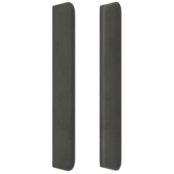Sänggavel LED mörkgrå 83x16x118/128 cm sammet