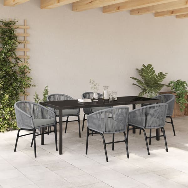 Trädgårdsmöbelset 7 pcs Antracit Pulverlackerat stål