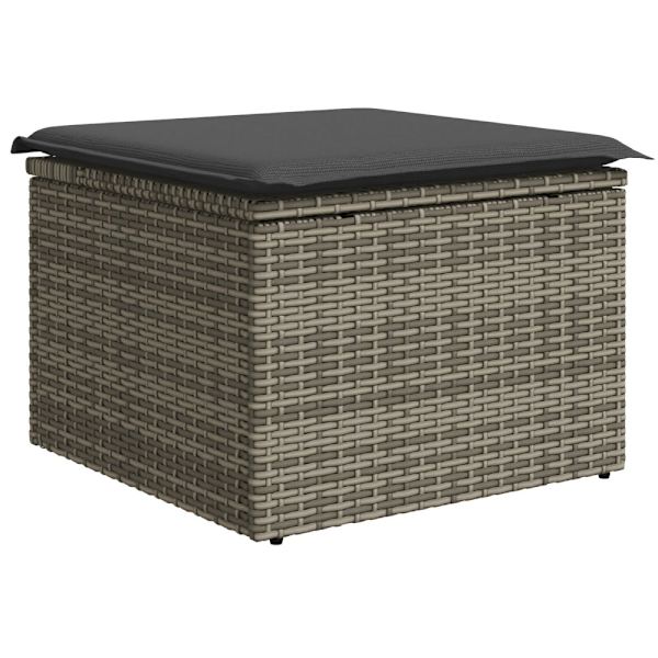 Trädgårdsoffset med lagring 7 pcs Grå Poly rattan