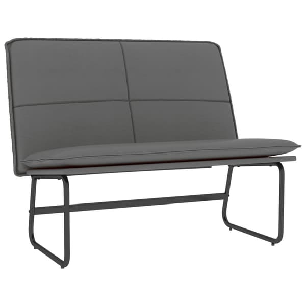 Bänk grå 100x75x76 cm konstläder