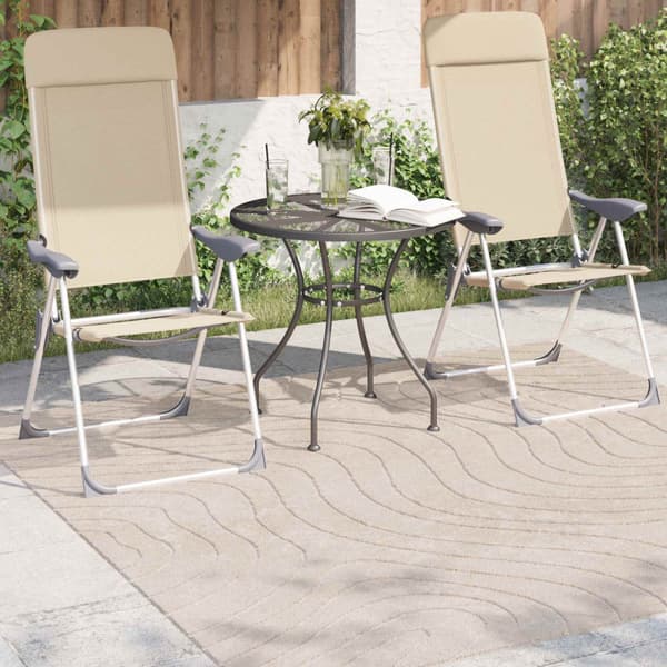 Inomhus och utomhus matta PALMERAS Beige 200 x 200 cm Polyester