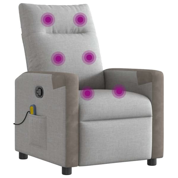Massagefåtölj molngrå tyg