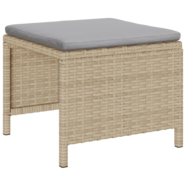 Trädgårdsoffset med kudde 6 pcs Beige och Ljusgrå konstrotting