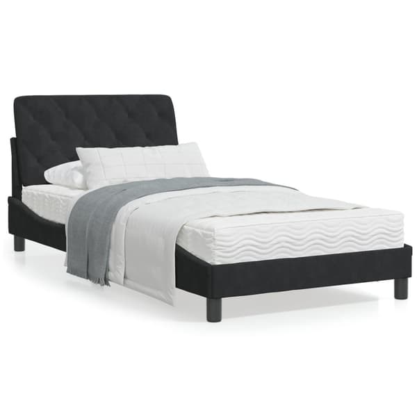 Bed Frame without Mattress Black 100x200 cm Velvet