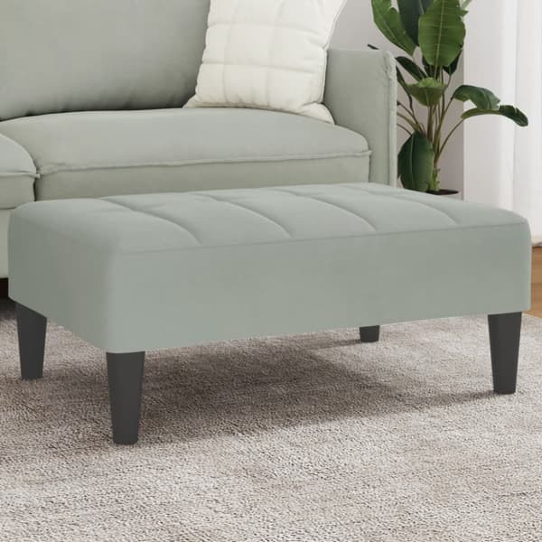 Fotpall Ljusgrå 77x55x31 cm sammet