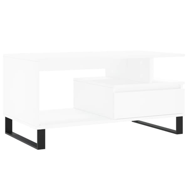 Soffbord vit 90x49x45 cm konstruerat trä