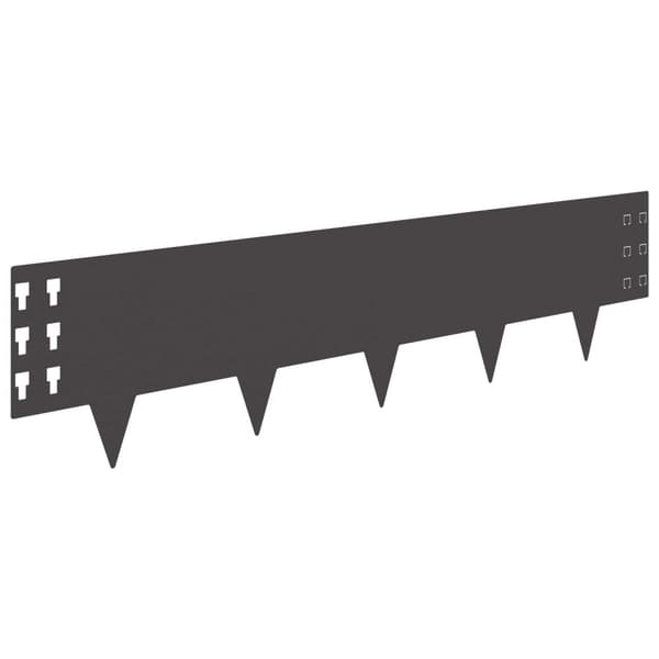 Kant för gräsmatta 30 pcs 100 x 25 cm Stål Svart