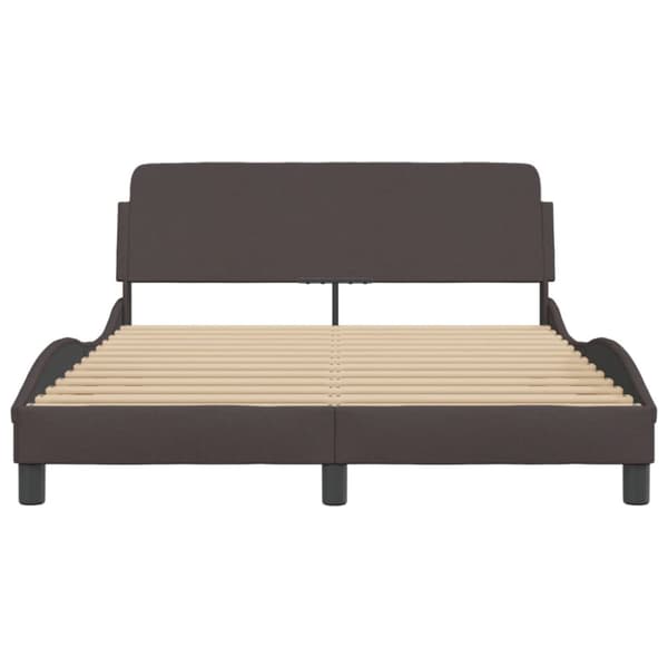 Bed Frame "Dover" Dark Brown 140x190 cm Fabric