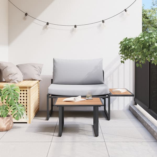 Trädgårdsoffset 2 pcs Ljusgrå Stål