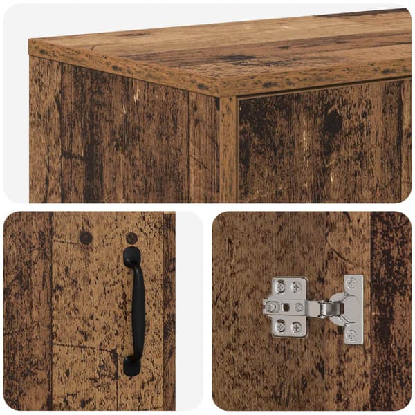 Elektrisk eldstad Gammalt trä 155 x 30 x 44 cm Konstruerat trä
