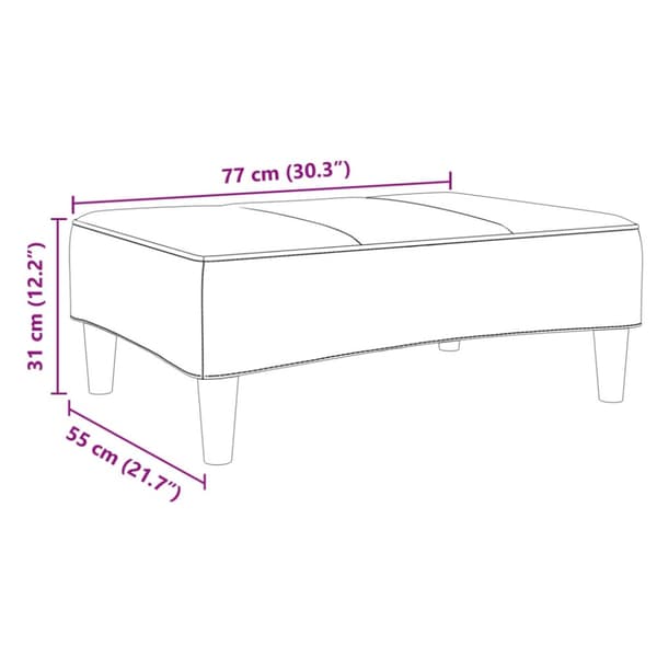 Fotpall mörkgrå 77x55x31 cm tyg