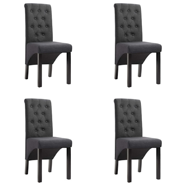 Matstolar 4 st mörkgrå tyg