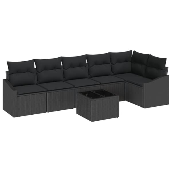 Soffset med kudde 7 pcs Svart konstrotting