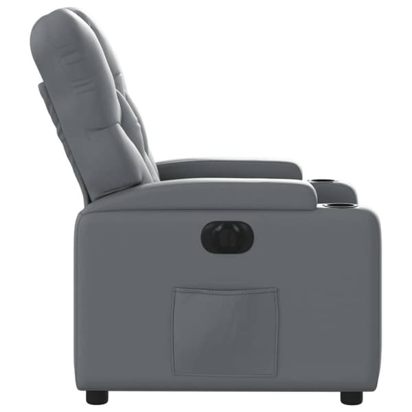 Elektrisk reclinerfåtölj grå konstläder