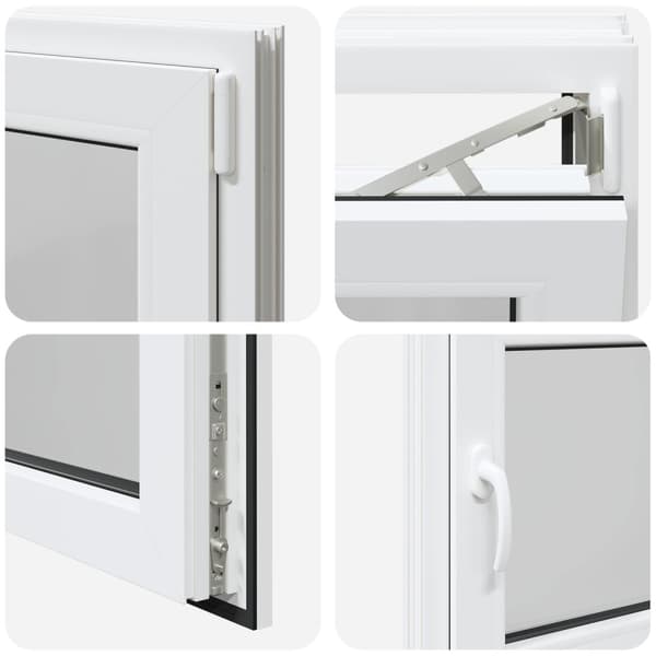 Källarfönster RISOR Vit 80 x 50 cm PVC och glas