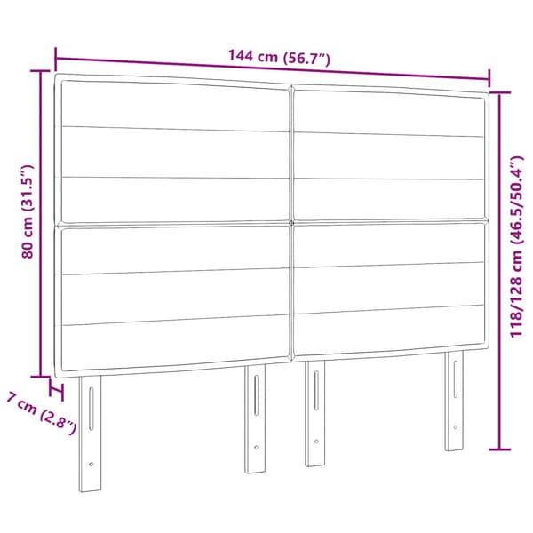 Huvudgavel Mörkgrå 144 cm tyg