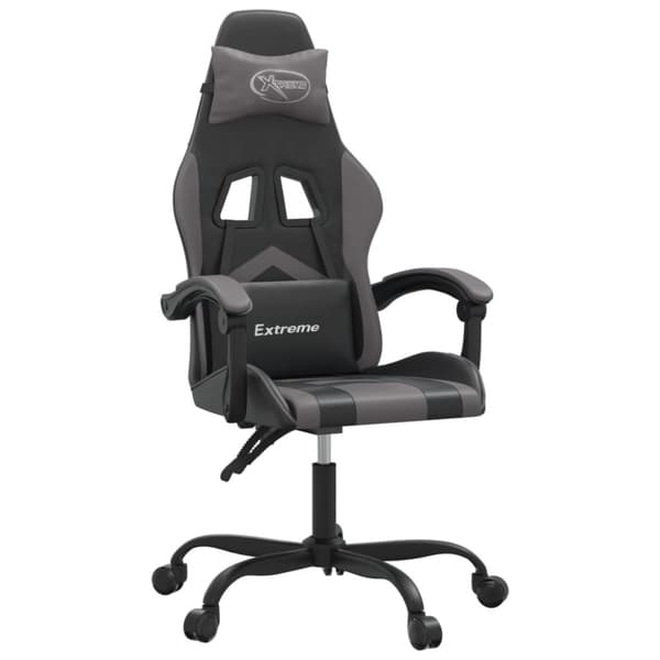 Gamingstol svart och grå konstläder