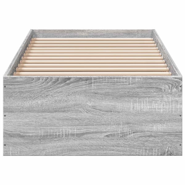 Golvsängsram Grå Sonoma 80 x 200 cm Konstruerat trä