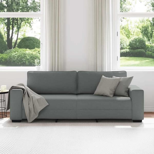 3-sitssoffa mörkgrå 220x77x82 cm tyg
