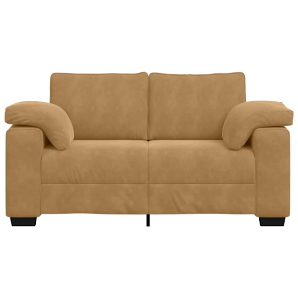Loveseat soffa brun 160x77x82 cm sammet