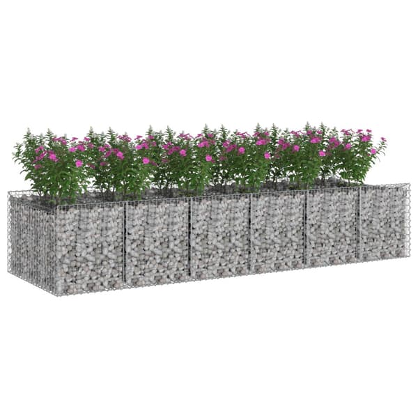 Gabion upphöjd säng 2 pcs Silver
