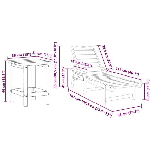 Solstol Reclining 3 pcs Vit polyeten