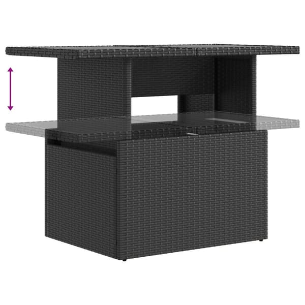 Utomhusmatbord 3 pcs Svart konstrotting