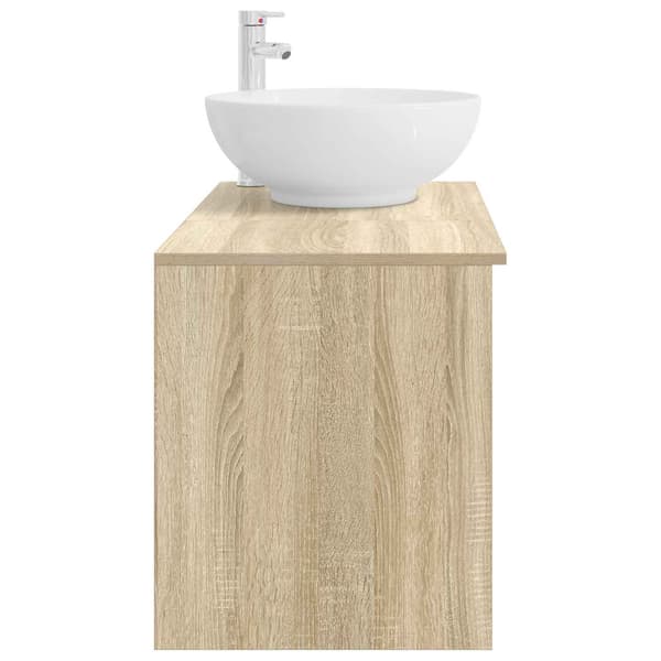 Badrumsmöbelset 2 pcs Sonoma-ek Konstruerat trä