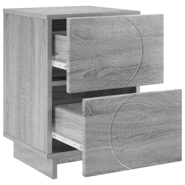 Nattduksbord 2 st Grå Sonoma 33,5 x 34,5 x 50 cm